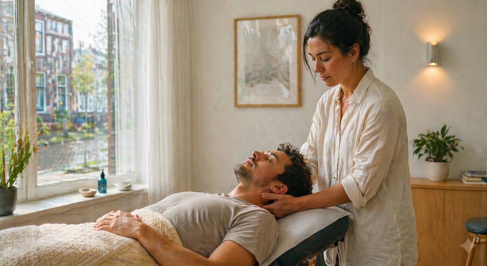 Osteopaat in behandelkamer